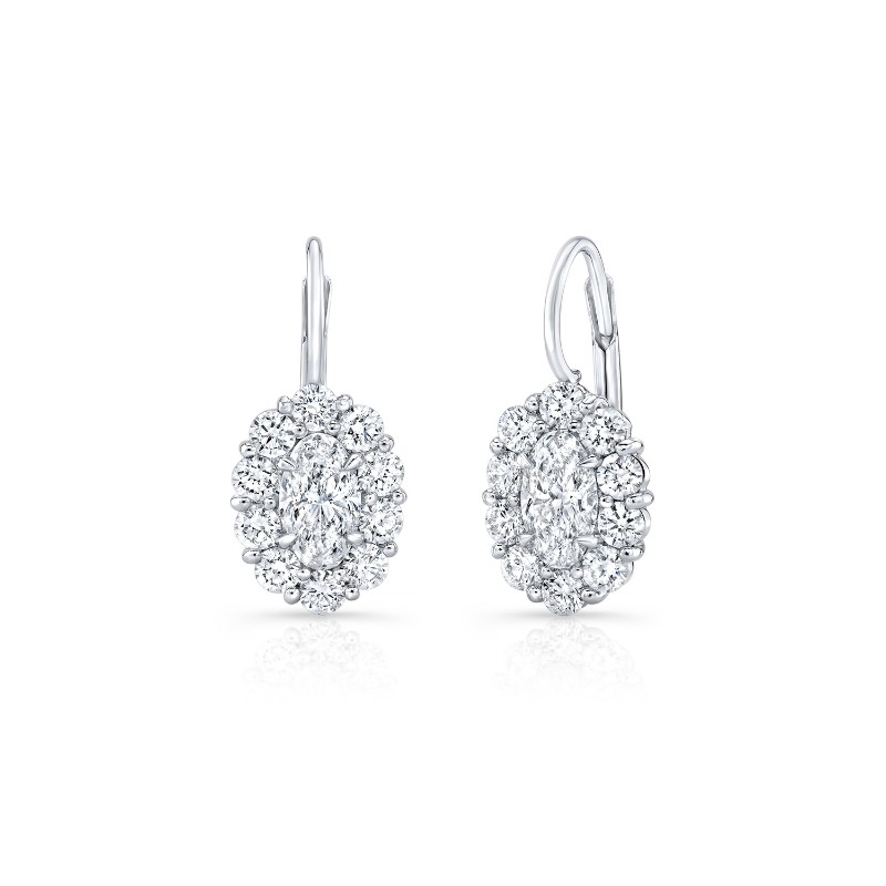 Rahaminov 18K White Gold Halo Cluster Diamond Earring, available at Deutsch Fine Jewelry in Houston, Texas.