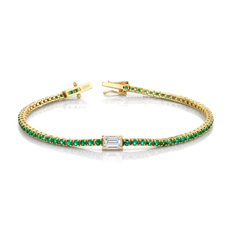 Norman Silverman 2.57 Carat 18K Yellow Gold Straight Line Bracelet