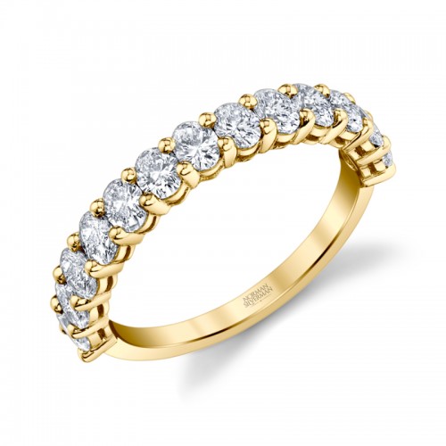 Norman Silverman Oval Halfway Eternity Band In Yellow Gold
