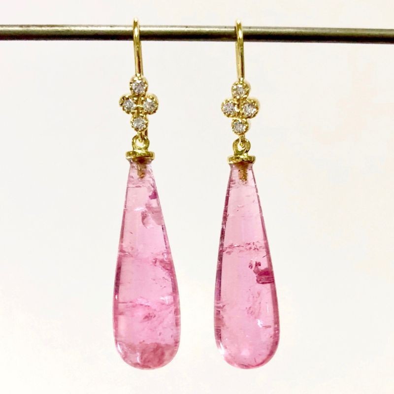 Bomb Party Earrings RBP3393 Love For a Lifetime Pink Tourmaline/Rhodium