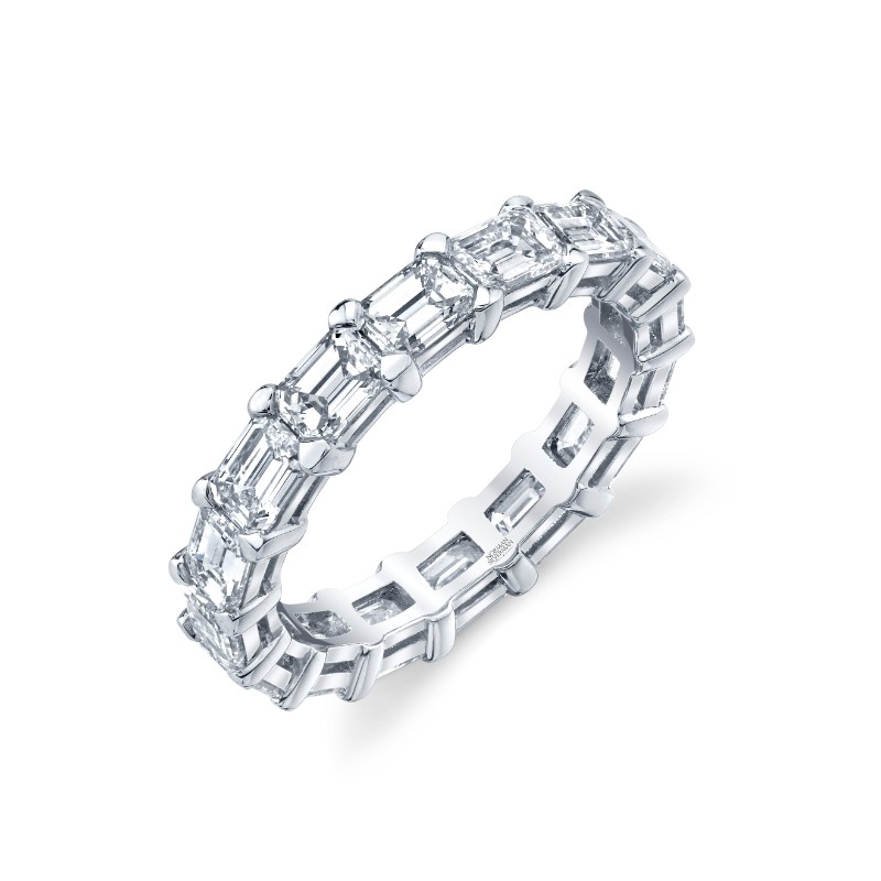 Norman Silverman East-West Emerald Cut Eternity Band