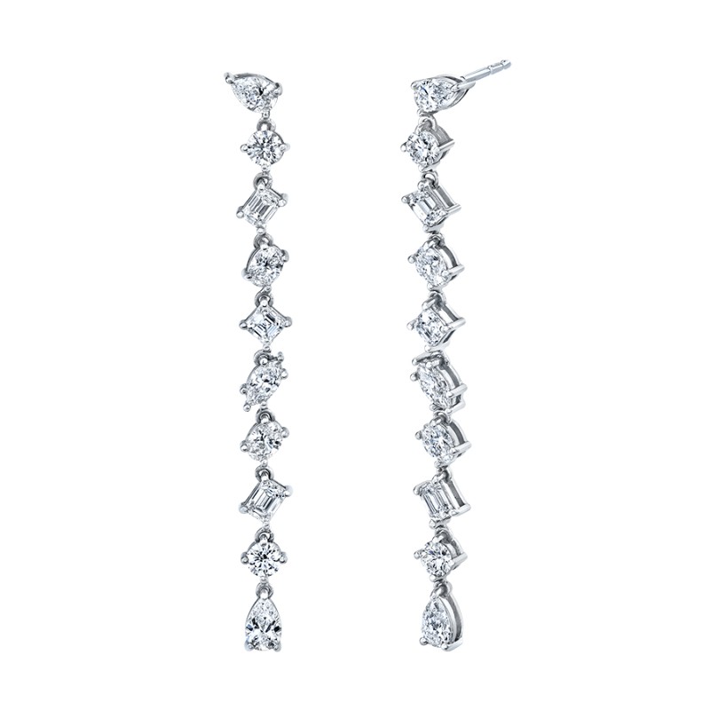 Norman Silverman Fancy Shape Diamonds Drop Earrings