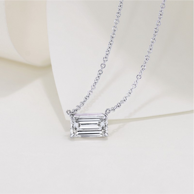 Norman Silverman Emerald Cut Diamond Pendant