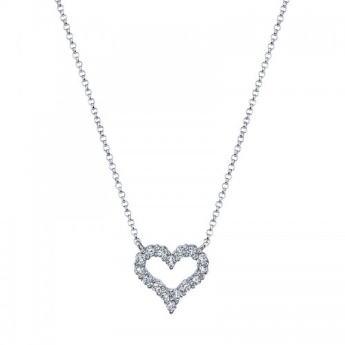 Deutsch Signature Shared Prong Round Diamond Heart Pendant