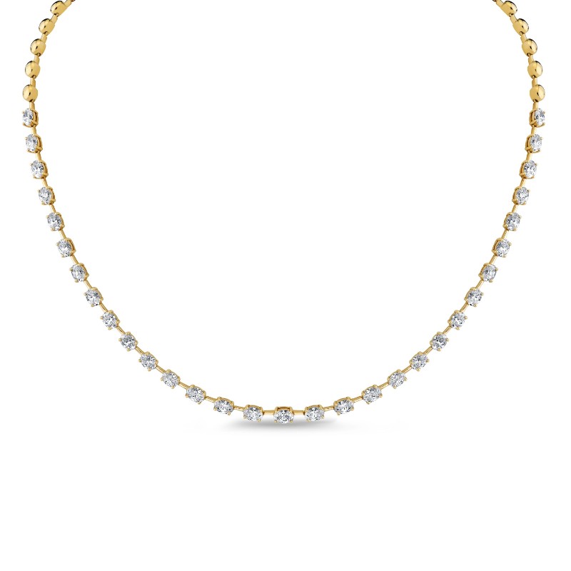 Norman Silverman Half-Way Oval-Cut Diamond Necklace