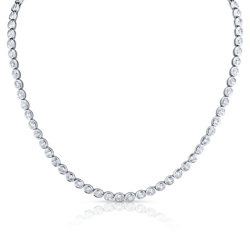 Norman Silverman Oval Cut Diamond Necklace