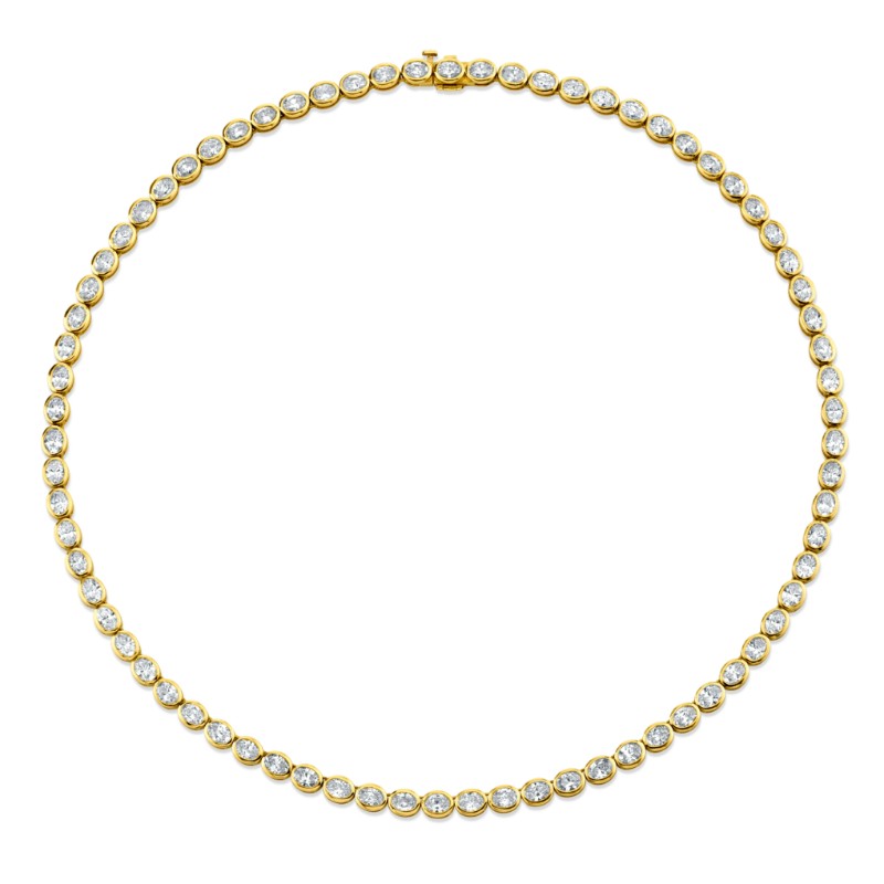 Norman Silverman Oval Cut Diamond Necklace