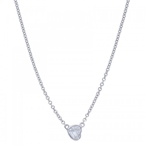 Deutsch Signature Sideways Heart Bezel Diamond Necklace