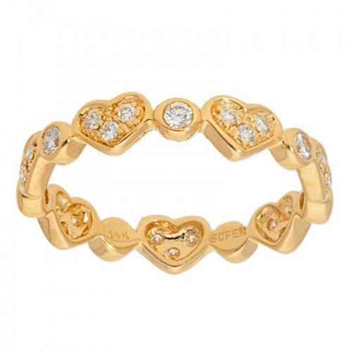 Deutsch Signature Alternating Heart and Round Shape Diamond Eternity  Band