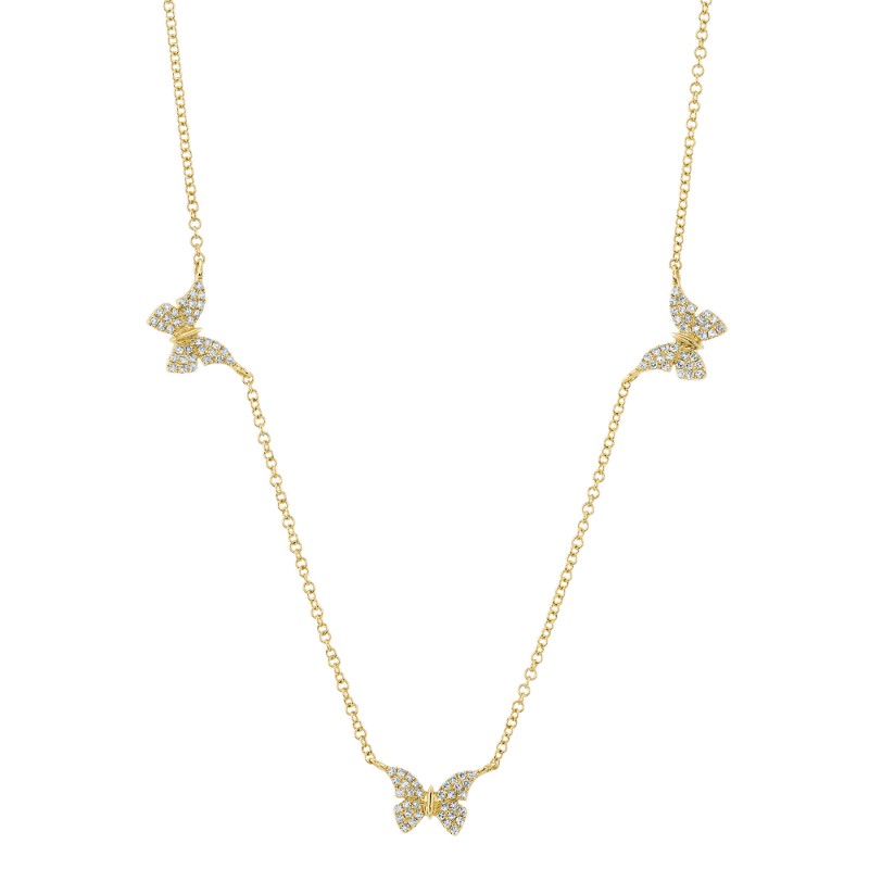 Deutsch Signature 0.23Ct  Pave Station Butterfly Necklace