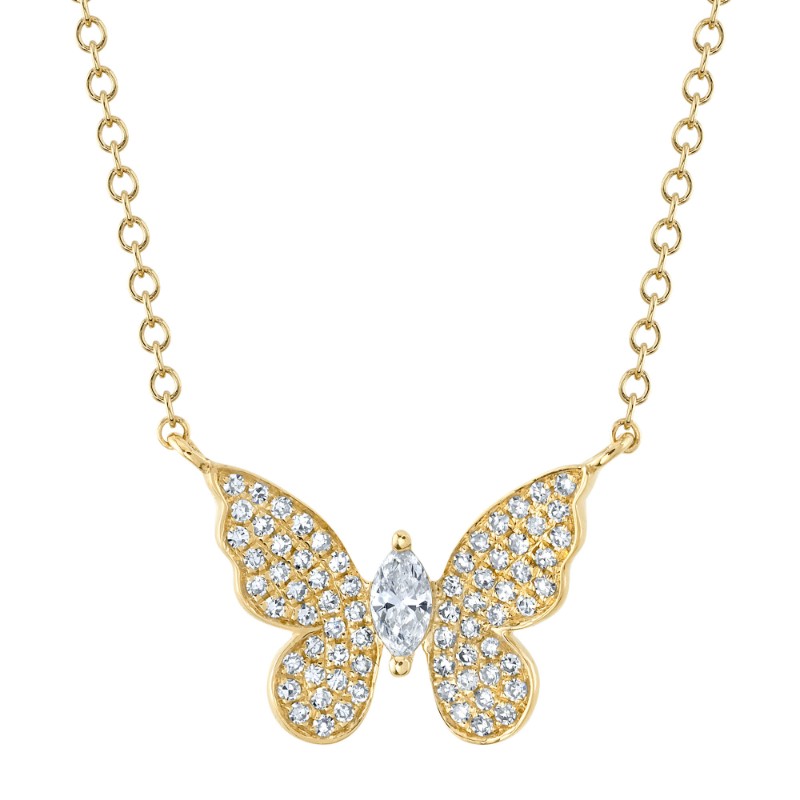 Deutsch Signature 0.23Ct Butterfly Pendant Necklace