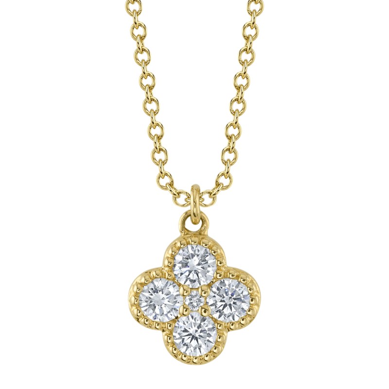 Deutsch Signature 0.33Ct Clover Milgrain Necklace