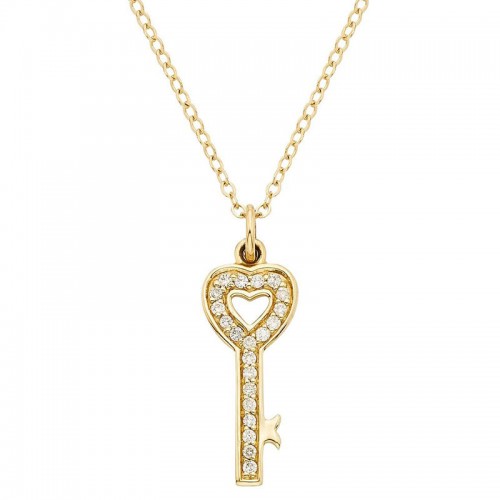 Deutsch Signature PAVE HEART SHAPE KEY PENDANT