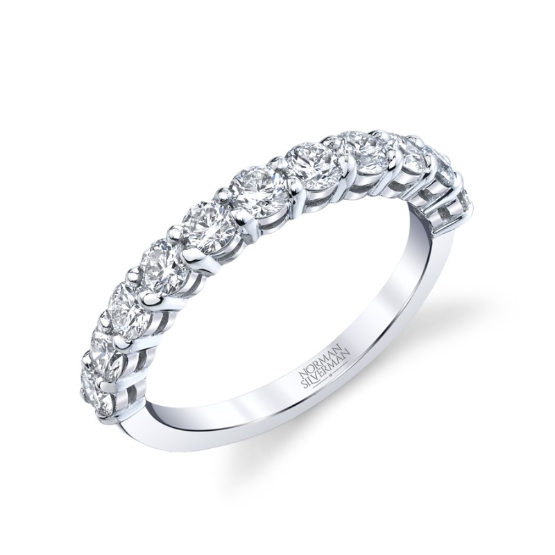 Norman Silverman Brilliant Round Cut Diamond Halfway Eternity Band