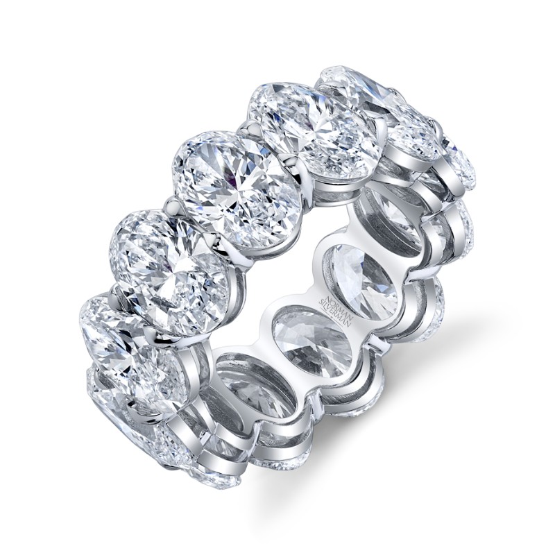 Norman Silverman 14.51 Carat Oval Cut Eternity Band