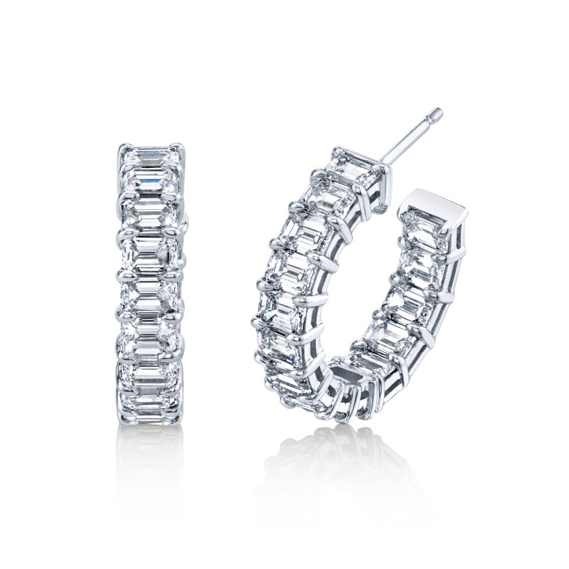 Norman Silverman 5 Carat 18K White Gold Hoop Earring