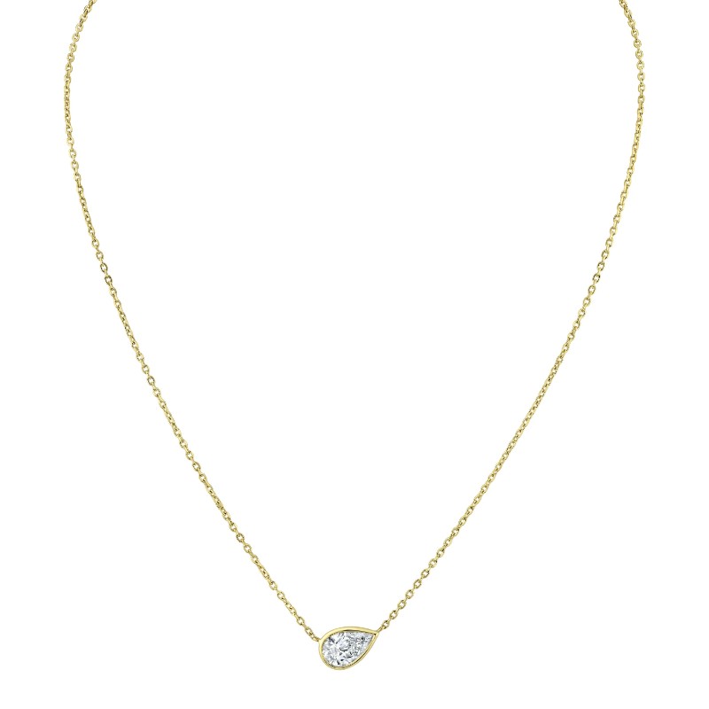 Norman Silverman Pear Shape Diamond Bezel Pendant