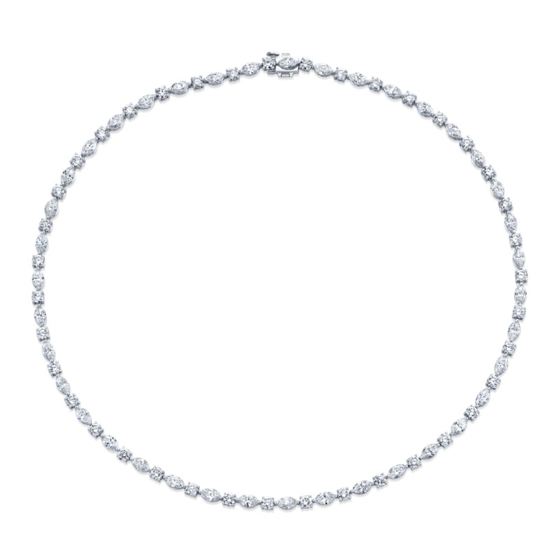 Norman Silverman 14.96 Carat Round And Marquise-Cut Diamond Necklace