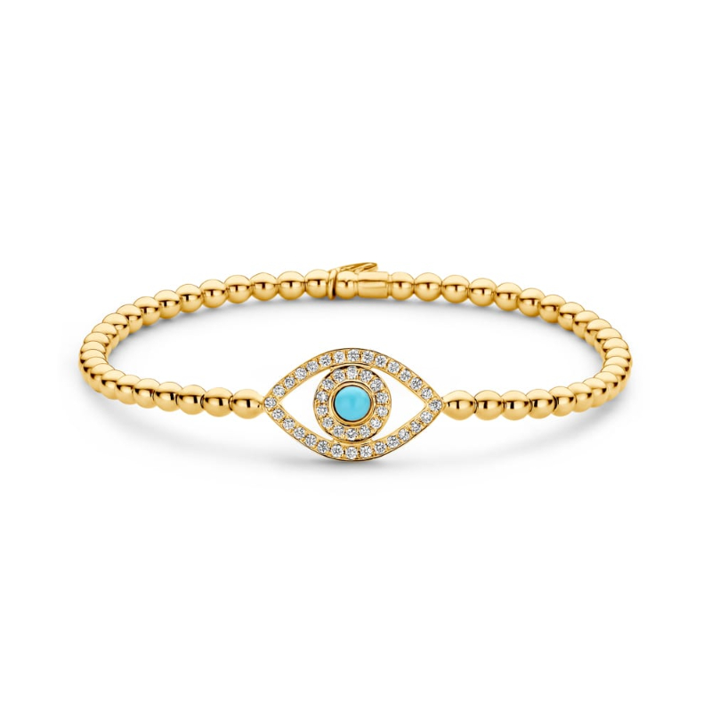 Hulchi Belluni Evil Eye Bead Stretch Bracelet