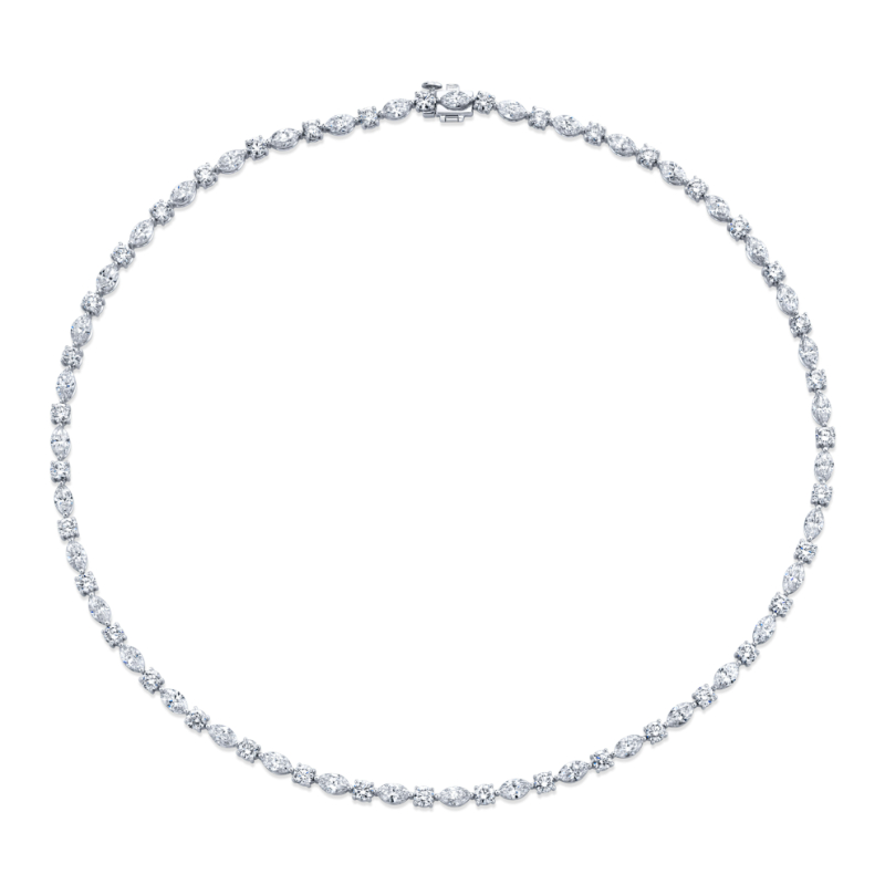 Norman Silverman 14.96 Carat Round And Marquise-Cut Diamond Necklace