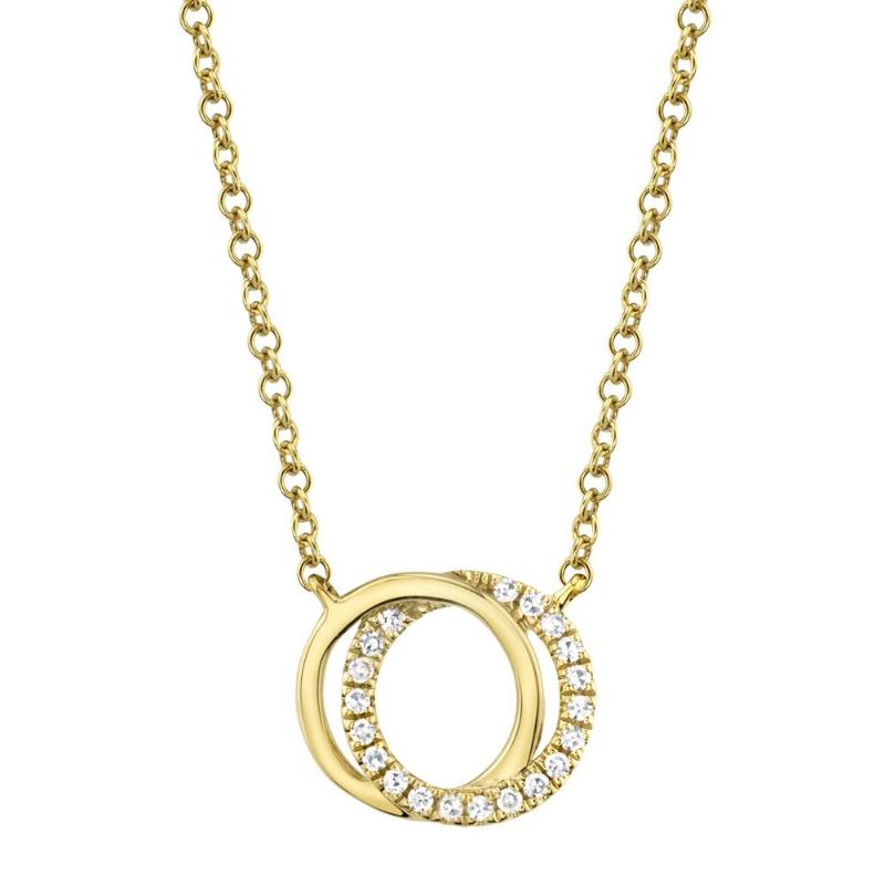 Deutsch Signature 0.07Ct ove Knot Circle Pendent Necklace