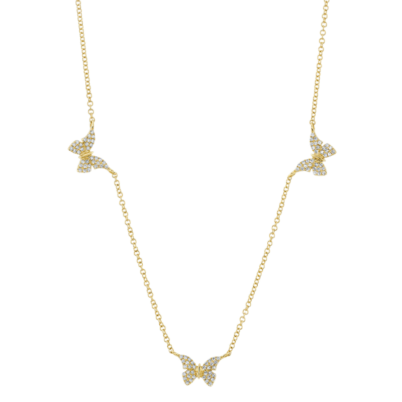 Deutsch Signature 0.23Ct  Pave Station Butterfly Necklace