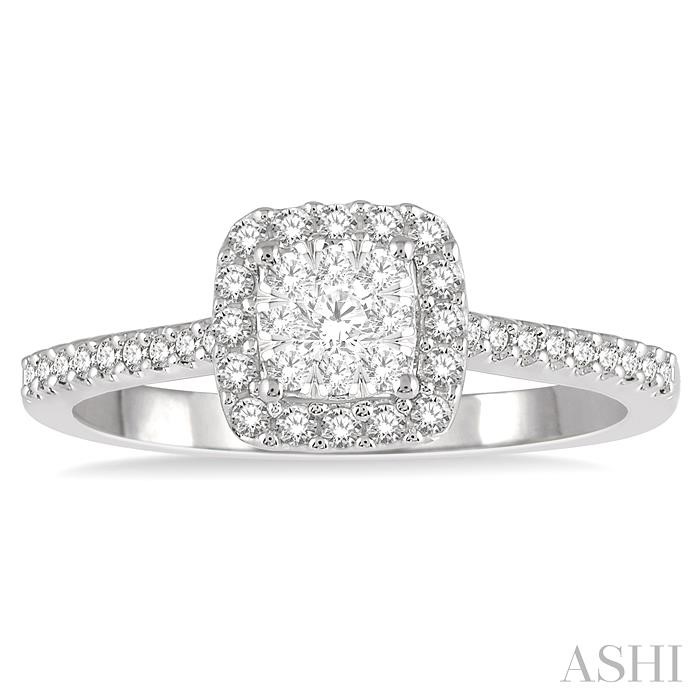 CUSHION SHAPE HALO LOVEBRIGHT ESSENTIAL DIAMOND ENGAGEMENT RING