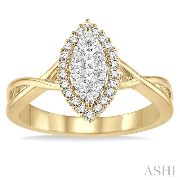 Marquise Shape Halo Lovebright Diamond Ring