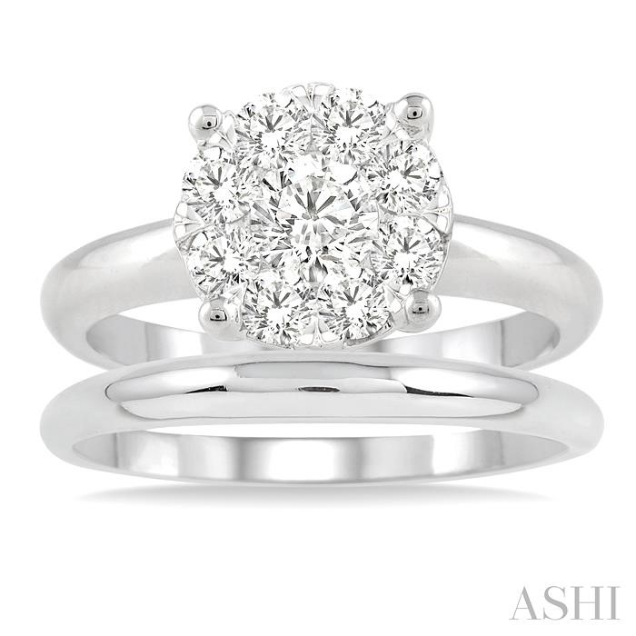 Round Shape Lovebright Diamond Wedding Set