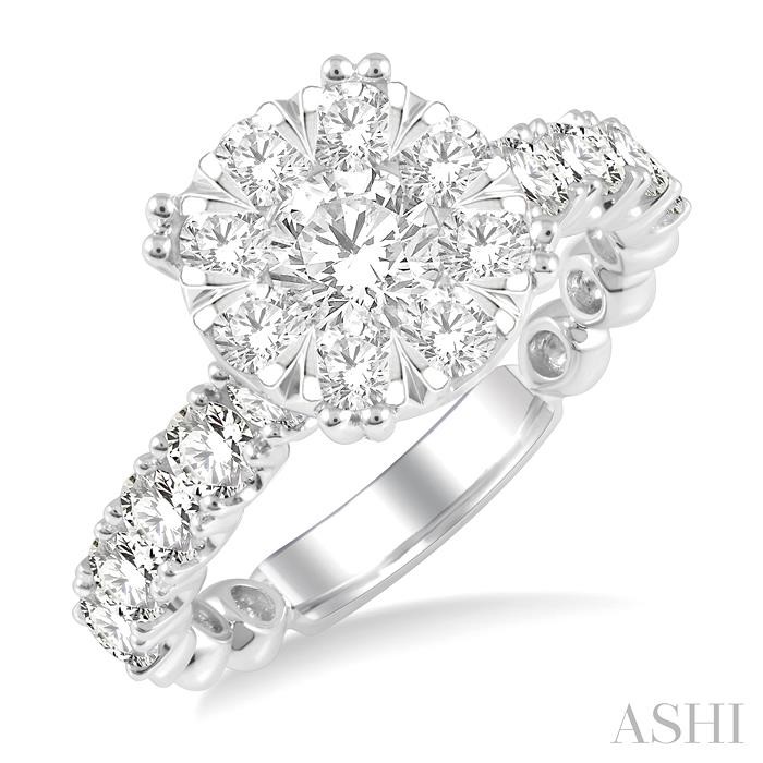 ROUND SHAPE LOVEBRIGHT DIAMOND ENGAGEMENT RING