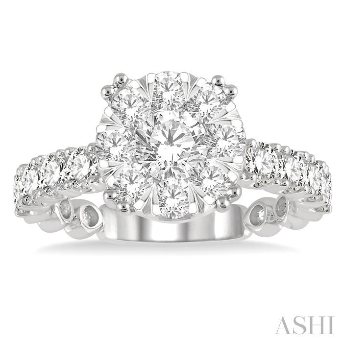 ROUND SHAPE LOVEBRIGHT DIAMOND ENGAGEMENT RING