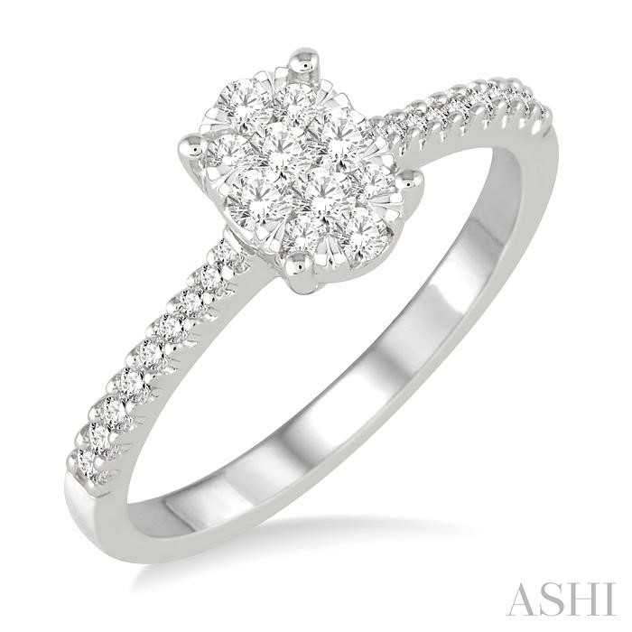 OVAL SHAPE LOVEBRIGHT DIAMOND ENGAGEMENT RING