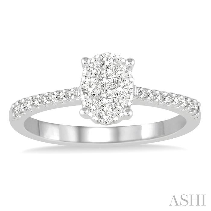 OVAL SHAPE LOVEBRIGHT DIAMOND ENGAGEMENT RING