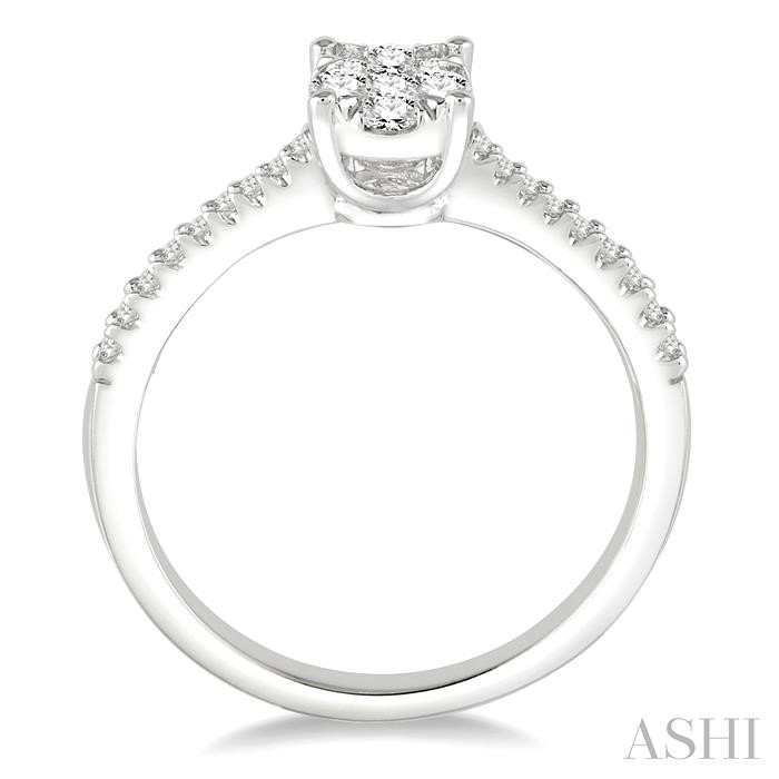 OVAL SHAPE LOVEBRIGHT DIAMOND ENGAGEMENT RING