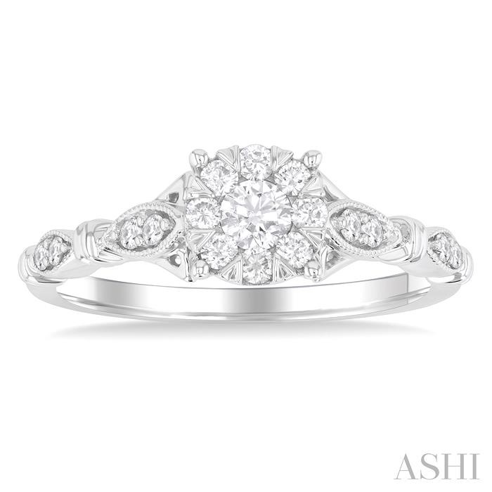 ROUND SHAPE LOVEBRIGHT DIAMOND ENGAGEMENT RING