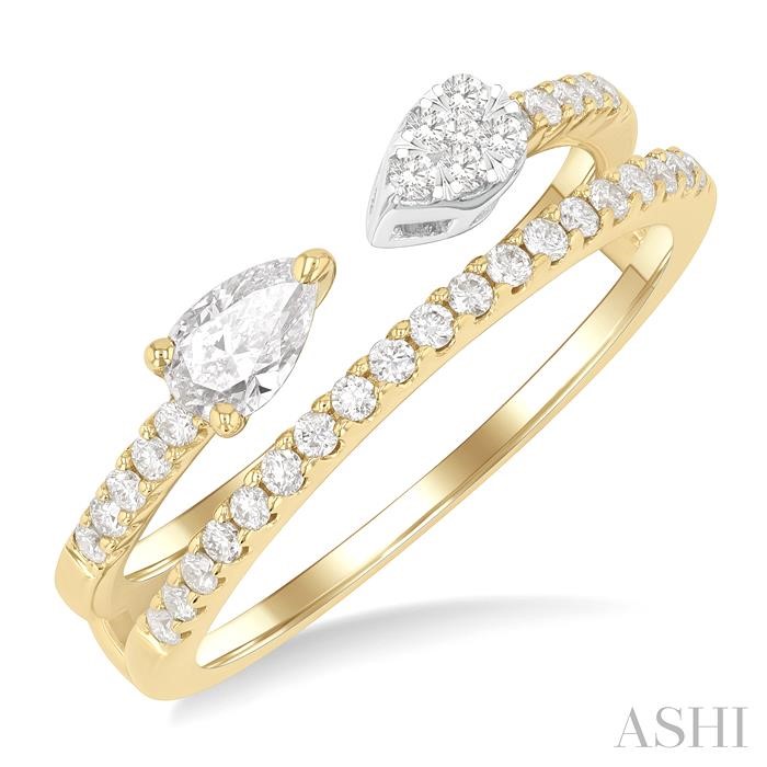 Pear Shape Lovebright Diamond Layered Fashion Ring