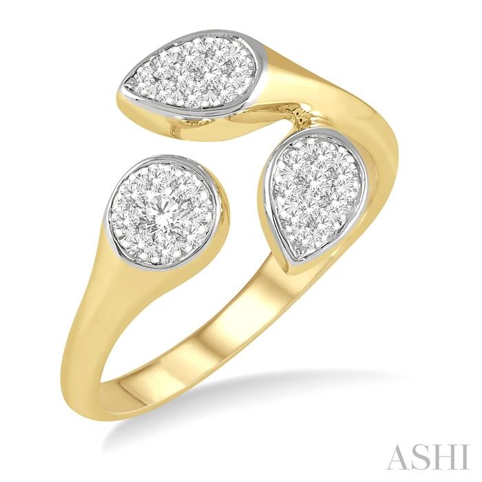 MIXED SHAPE LOVEBRIGHT DIAMOND FASHION OPEN RING