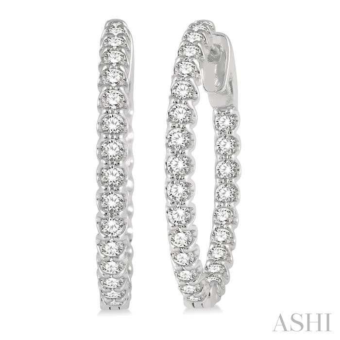 Inside-Out Diamond Round Hoop Earrings