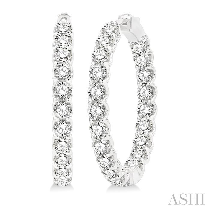 Inside-Out Diamond Round Hoop Earrings