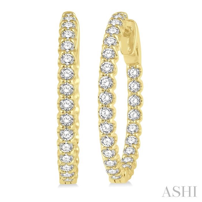 Inside-Out Diamond Round Hoop Earrings