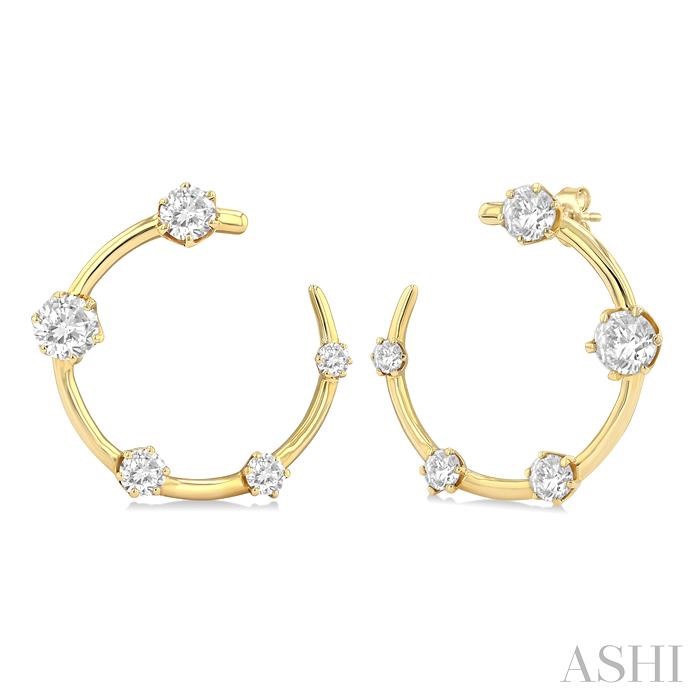 Diamond Fashion Half Hoop Earrings