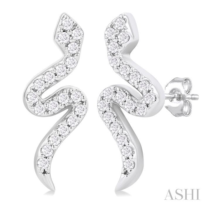 SNAKE PETITE DIAMOND FASHION EARRINGS