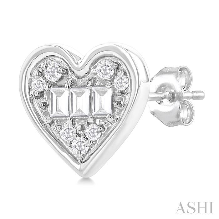 Heart Shape Bezel Set Petite Fusion Diamond Earrings