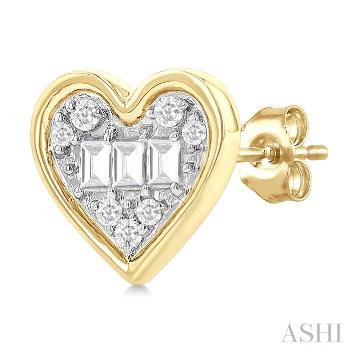 Heart Shape Bezel Set Petite Fusion Diamond Earrings