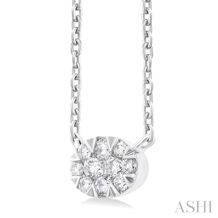 OVAL SHAPE EAST-WEST LOVEBRIGHT PETITE DIAMOND PENDANT