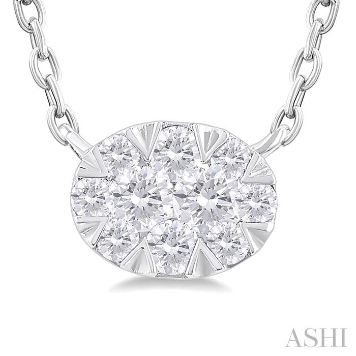 OVAL SHAPE EAST-WEST LOVEBRIGHT PETITE DIAMOND PENDANT