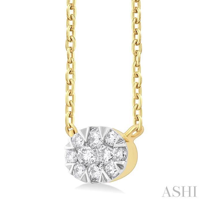 OVAL SHAPE EAST-WEST LOVEBRIGHT PETITE DIAMOND PENDANT