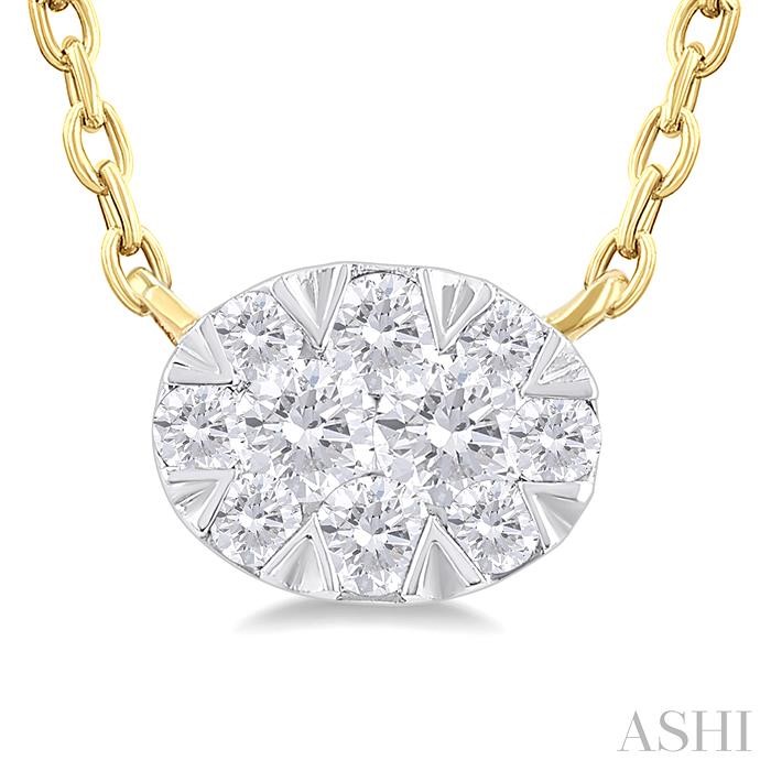 OVAL SHAPE EAST-WEST LOVEBRIGHT PETITE DIAMOND PENDANT