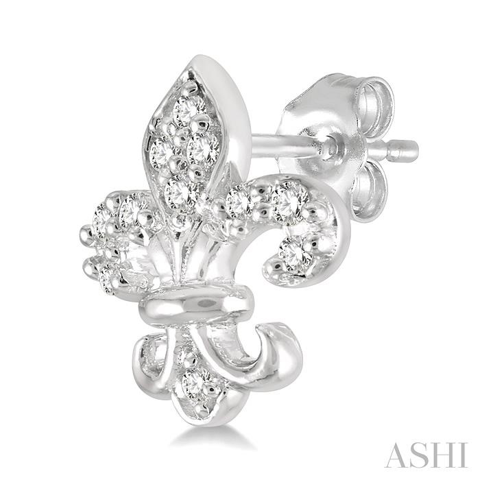 Fleur De Lis Petite Diamond Fashion Earrings