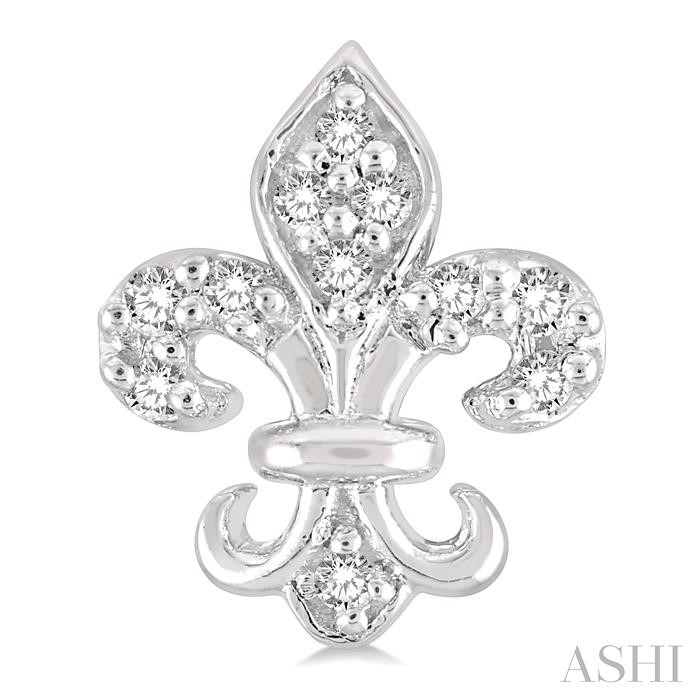 Fleur De Lis Petite Diamond Fashion Earrings